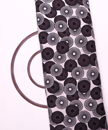 white black geometric print rayon fabric